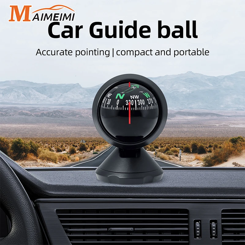 Outdoor Off-road Variable Angle Mini Guide Ball Car Dashboard Compass Level Balance Instrument Auto Driving Tool Car Accessories