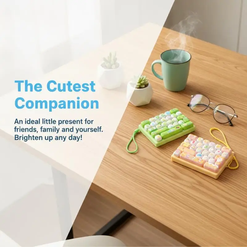 Simulation Keyboard Keychain 26 Grids Stress Relief Fidget Toy Mini Desktop Decor Bag Ornament for Office Workers