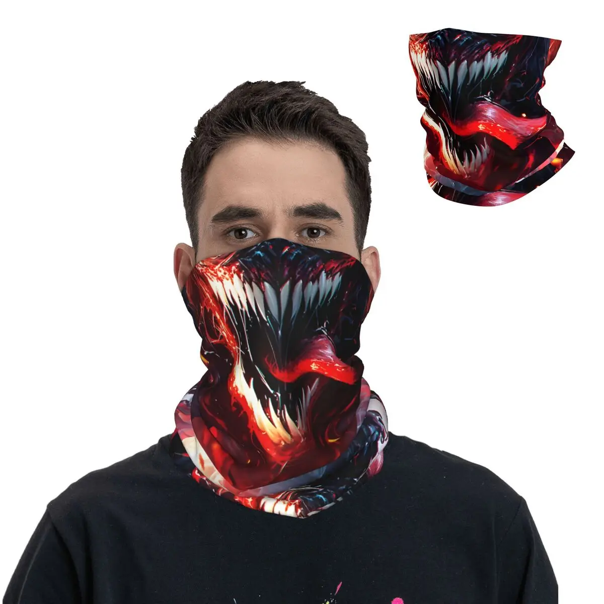 Comics Bandana Neck Gaiter Printed Motocross Marvel Venom The Last Dance Face Scarf Multifunctional Headwear Adult Winter