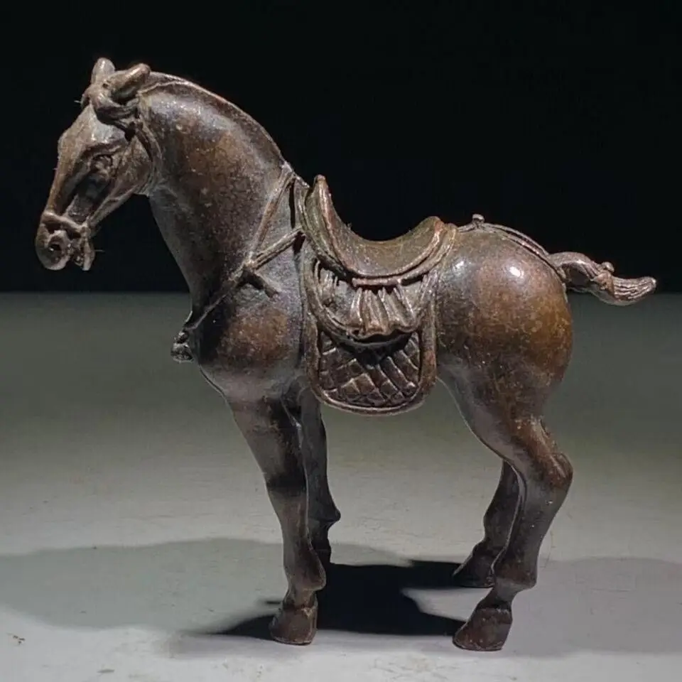 Chinese Old Bronze Copper Statue Hand Carved Horse,Antique handicraft ornaments