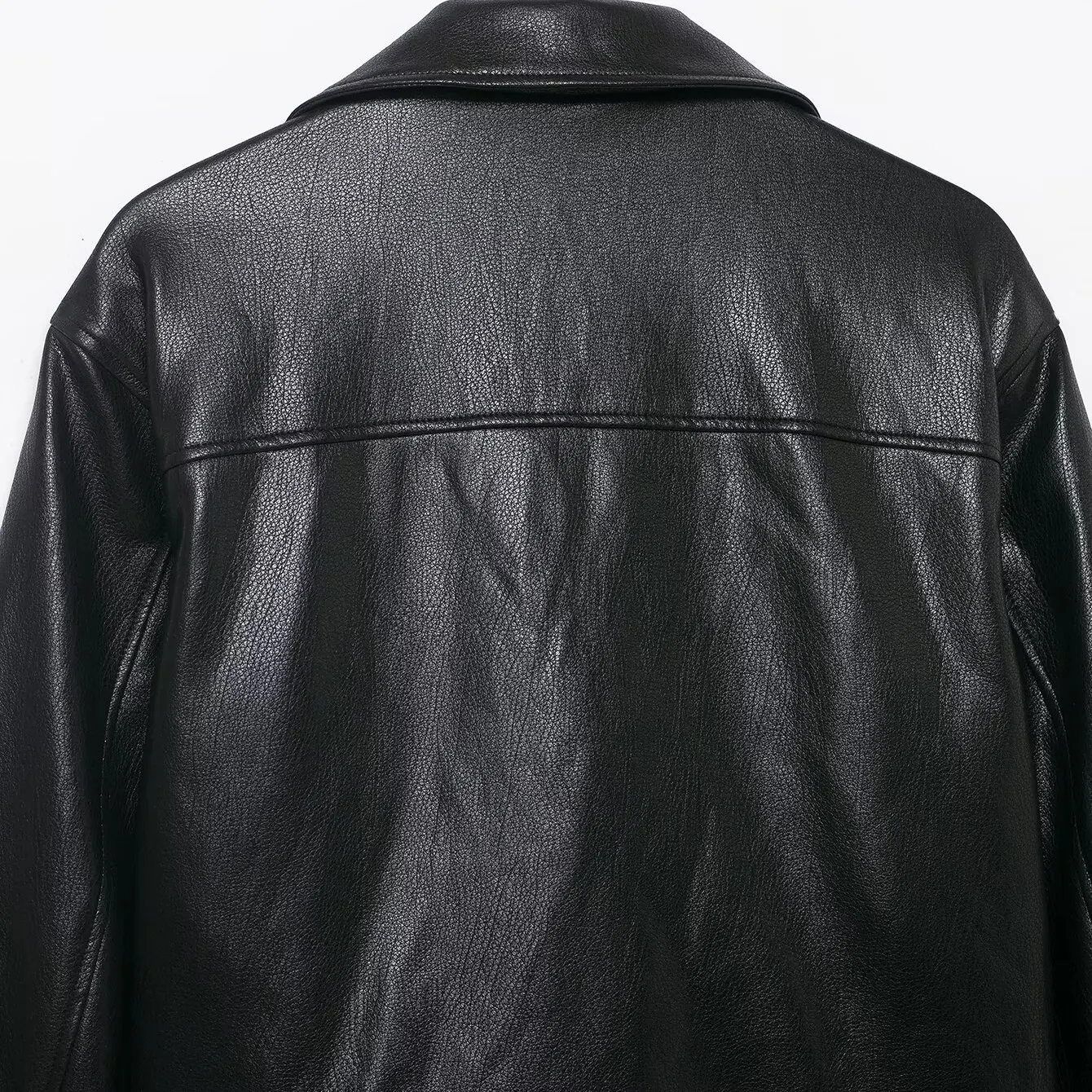 خريف شتاء جديد المرأة دراجة نارية Jaet الشارع Sle طويل Sve زر الجبهة شقة طوق المغلفة سستة ort معطف #4