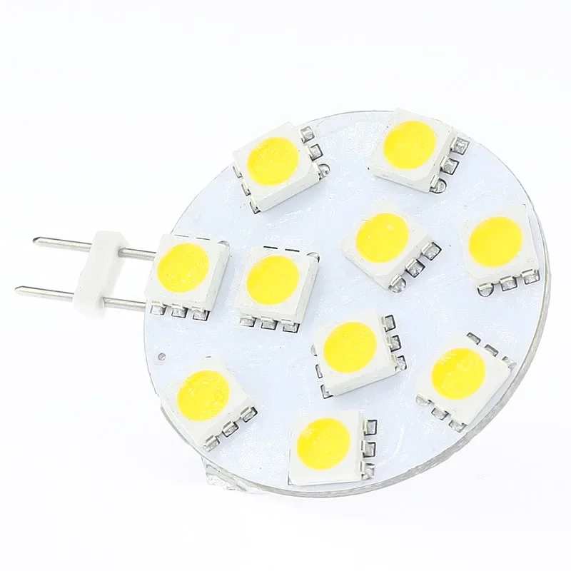 G4 led light 10LED SMD 5050 12V 24V 220LM marine light  2W White Round Board Under Cabinet Light Project Bulb 20pcs/lot