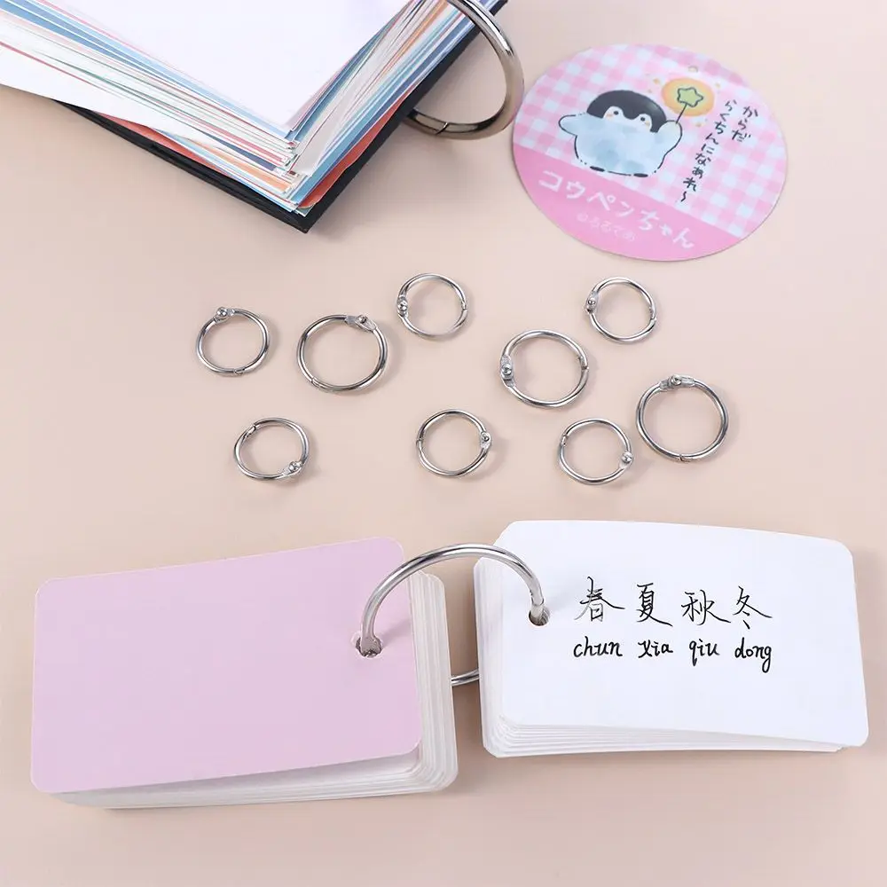 Split Ring Multifunctional Binding Supplies Hinged Rings Keychain Metal Ring Binder Loose-leaf Book Hoops Circle Book Binder