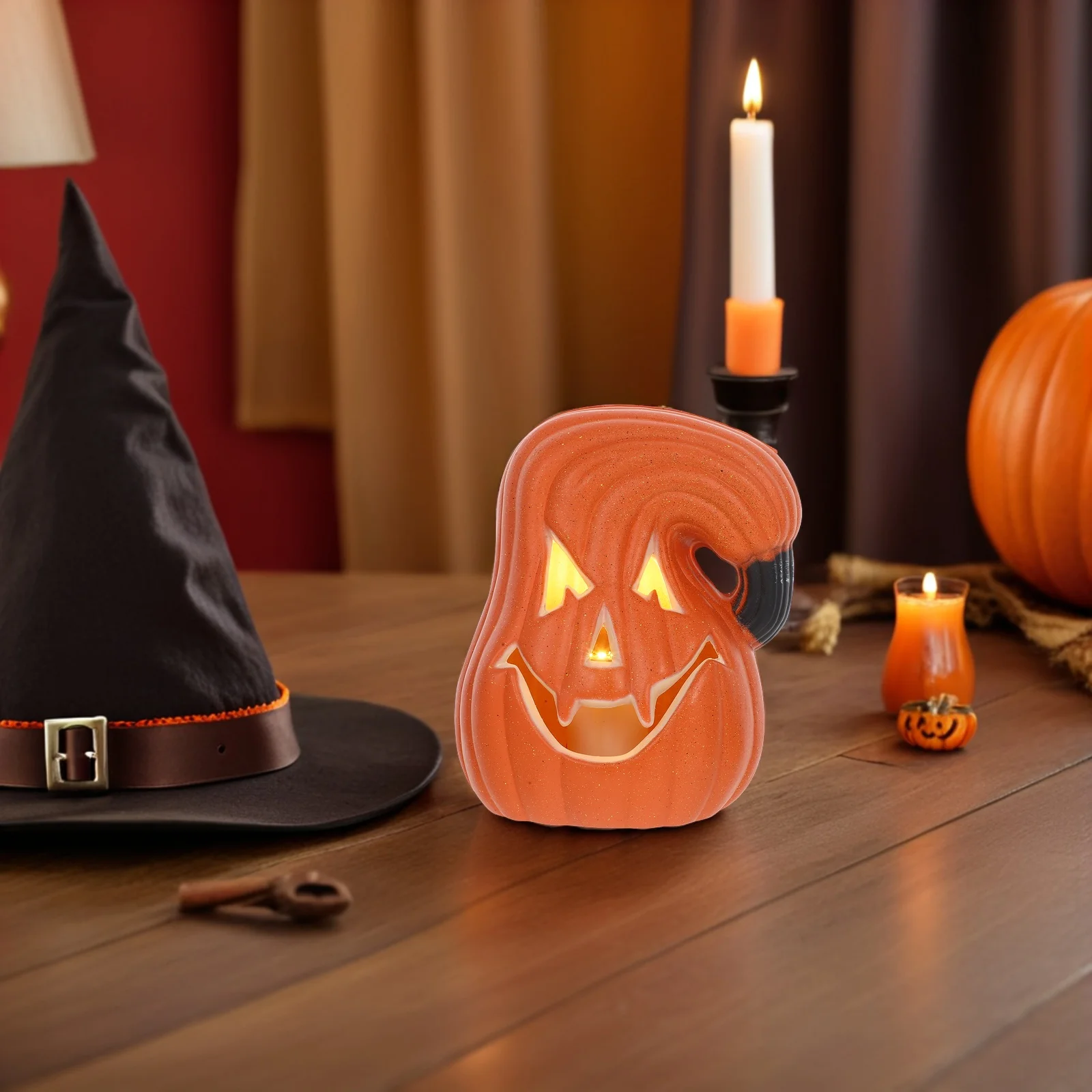 

Halloween Led Pumpkin Lanterns Light Up Lantern Spooky Skull Pumpkin Head Lights For Tabletop Indoor Halloween Outdoor Decor