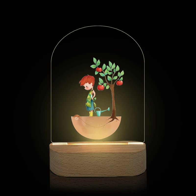 1 pz 3D Stereo Night Light per la decorazione della lampada del fumetto lampade da comodino per la casa decorazione della stanza in acrilico LED woodeness lampada da scrivania universale