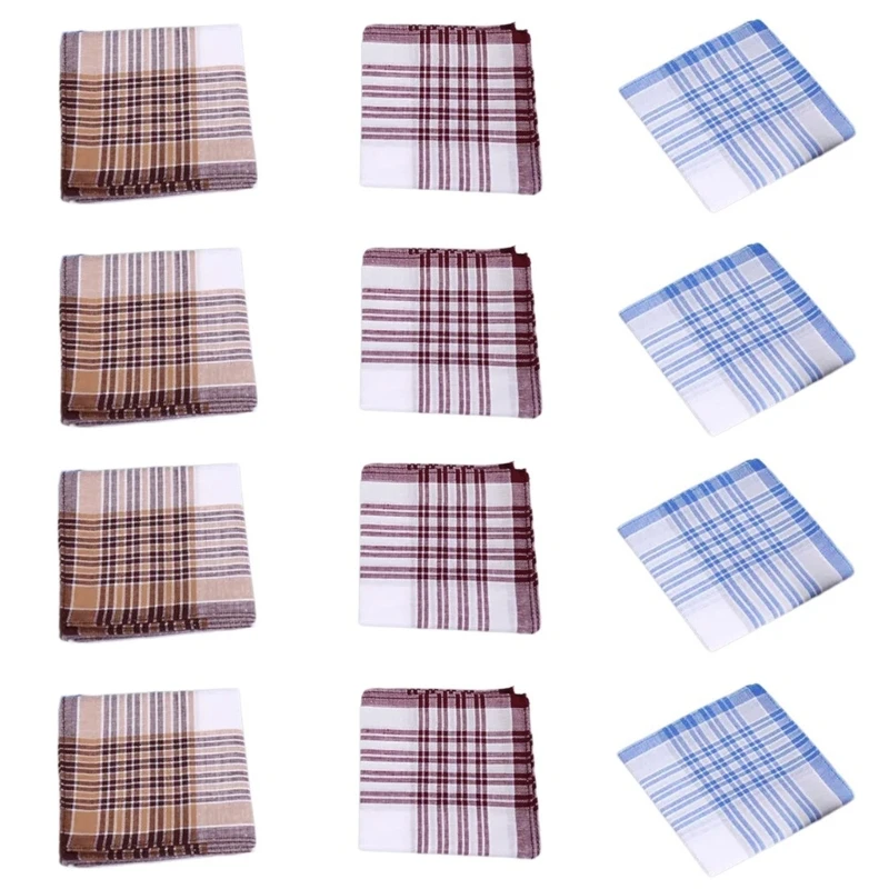 Khăn tay bỏ túi thời trang Gents rô Hankies 15x15 inch Khăn Bandana lớn có khả năng thấm hút cao Khăn bỏ túi