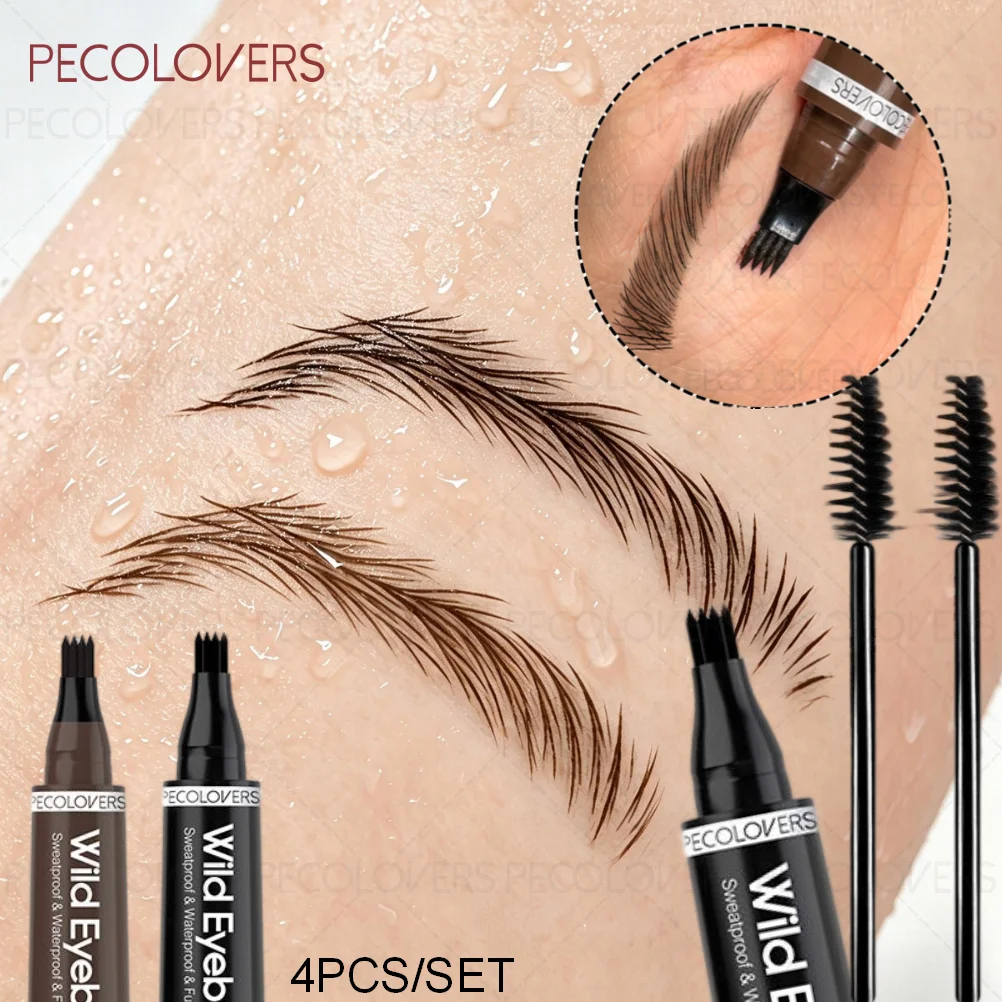 4PCS/Set Eyebrow Makeup Set -Waterproof,  Fill Sparse Brows, Natural Makeup Sense, Suitable for Eyebrow Tattooing, Daily Use