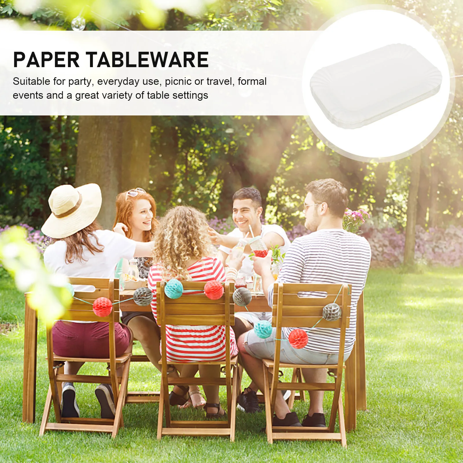 

100Pcs Disposable Paper Plates Cake Dessert Serving Lightweight Party Tray for Picnic Travel Disposable Cake Plates