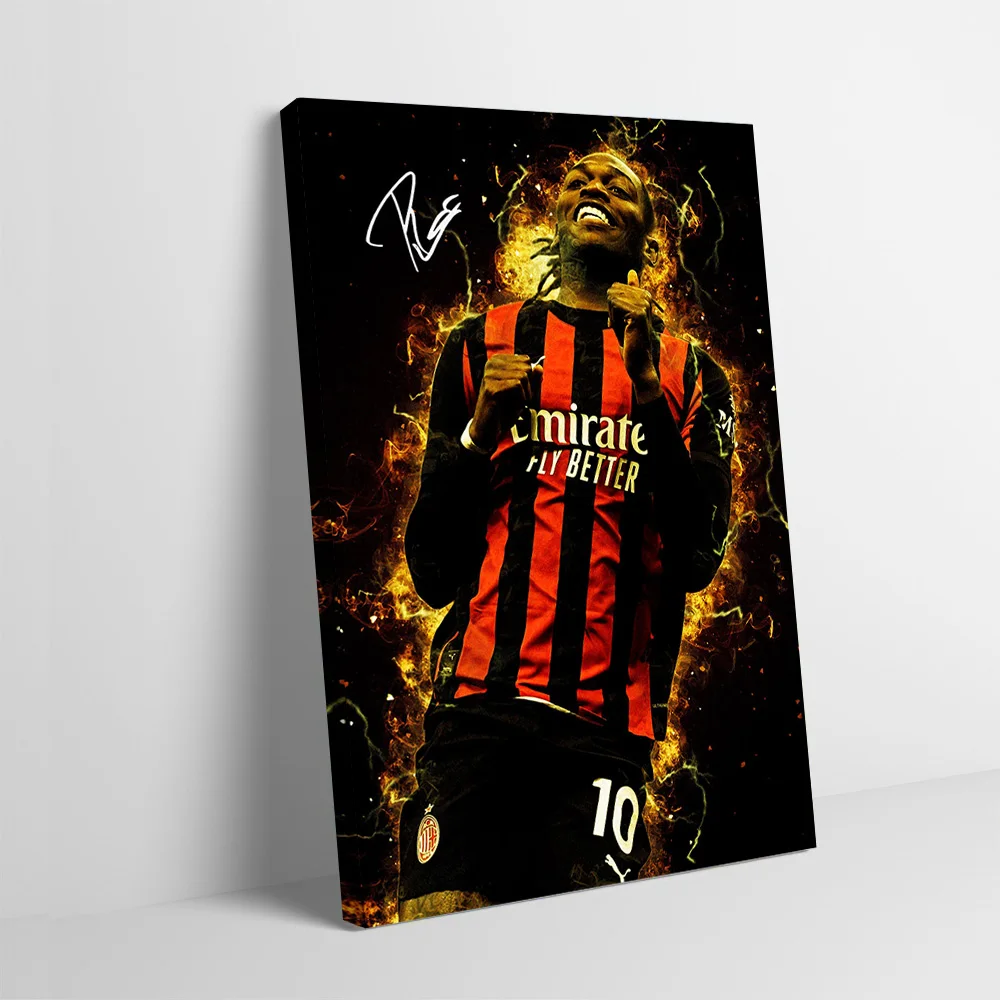 Football Player Leao Fire Effect Printing Poster Custom Pictures Wall Art Canvas Painting Gift for Home Decor Bedroom Decoration
