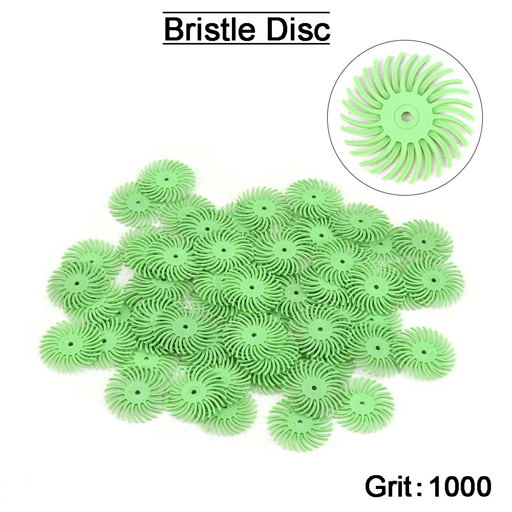 1 zoll Radial Borsten Disc Kit Schleif Pinsel 1/8 zoll 3/2,35mm Schaft Detail Polieren Rad für Dremel Dreh Werkzeug Zubehör – Detail 6