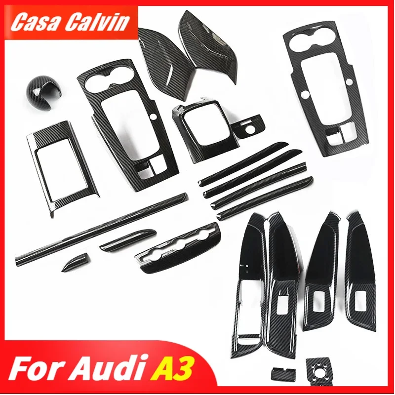 

Complete Set Decoration Carbon Fiber Color Trim Sticker for Audi A3 8V 2019 2018 2017 2016 2015 2014 Interior Accessories