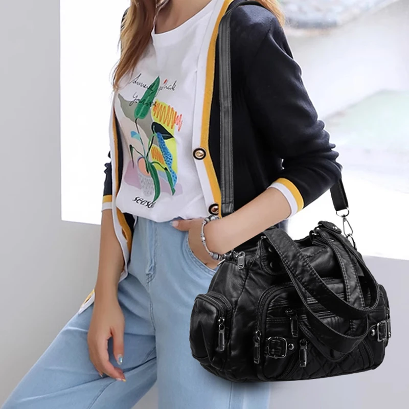 Women Bag Retro Female Hobos Designer New Classic Shoulder Messenger Large Capacity Multiple Pockets Ladies Purse Crossbody