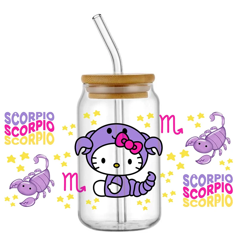 

Constellation Cartoon Cat Cup Wraps for 16oz Libbey Glass UV DTF Cup Wrap Transfer Cup Stickers Transfer Mug Stickers Waterproof