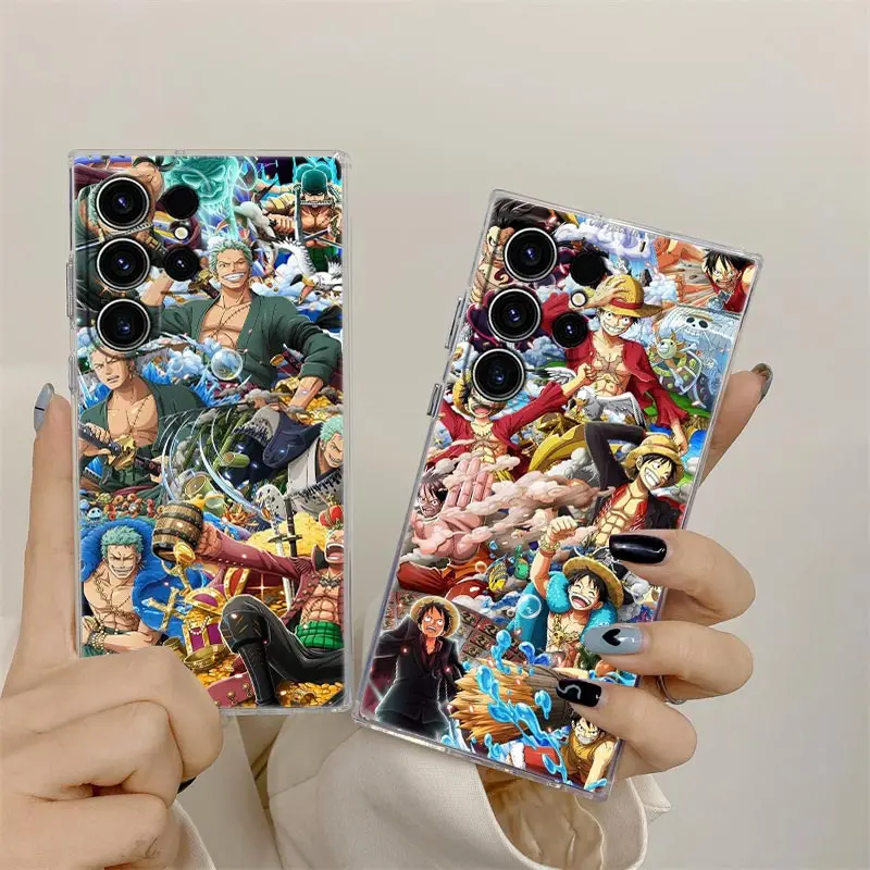 

Japanese Ones Pieces Manga S26 Ultra Case For Samsung Galaxy S25 S26 S24 S23 Ultra S22 S20 Plus S21 FE A57 5G Clear Phone Cover