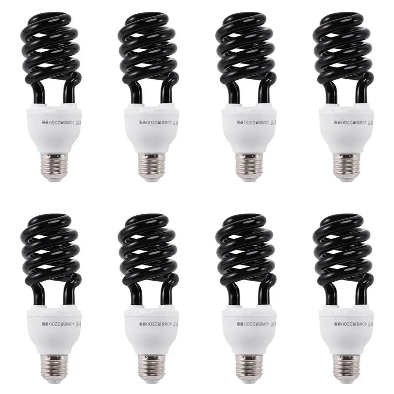 Exquisite-8X E27 40W UV Ultraviolet Fluorescent Blacklight CFL Light Bulb Lamp 220V Shape:Spiral Wattage Voltage:40W 220V