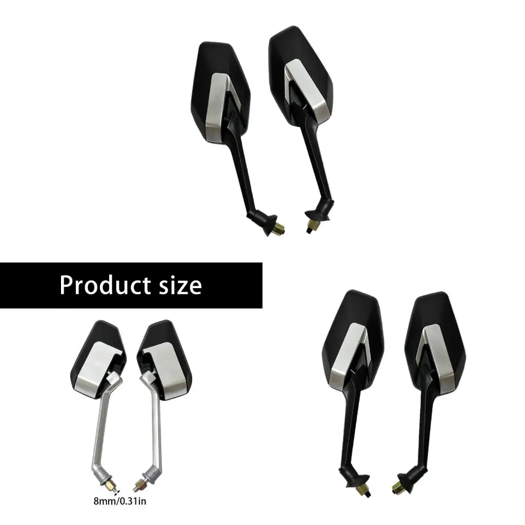 1 Pair Aluminum Frame Motorcycle Side Mirrors Wide Convex Rearview Mirror For Riding Safety Scooter Accessories