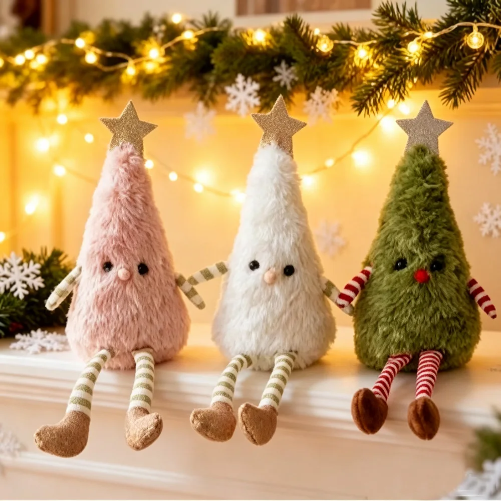 10pcs Cross-border hot-selling Christmas decorations cute plush Christmas tree doll home party doll ornament arrangement