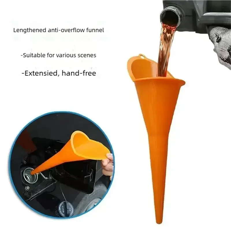 2PCS Hands-Free Long-Mouth Refueling Funnel Set for Automobiles & Motorcycles Plastic Funnel for Gasoline Engine Oil&Fuel Filter