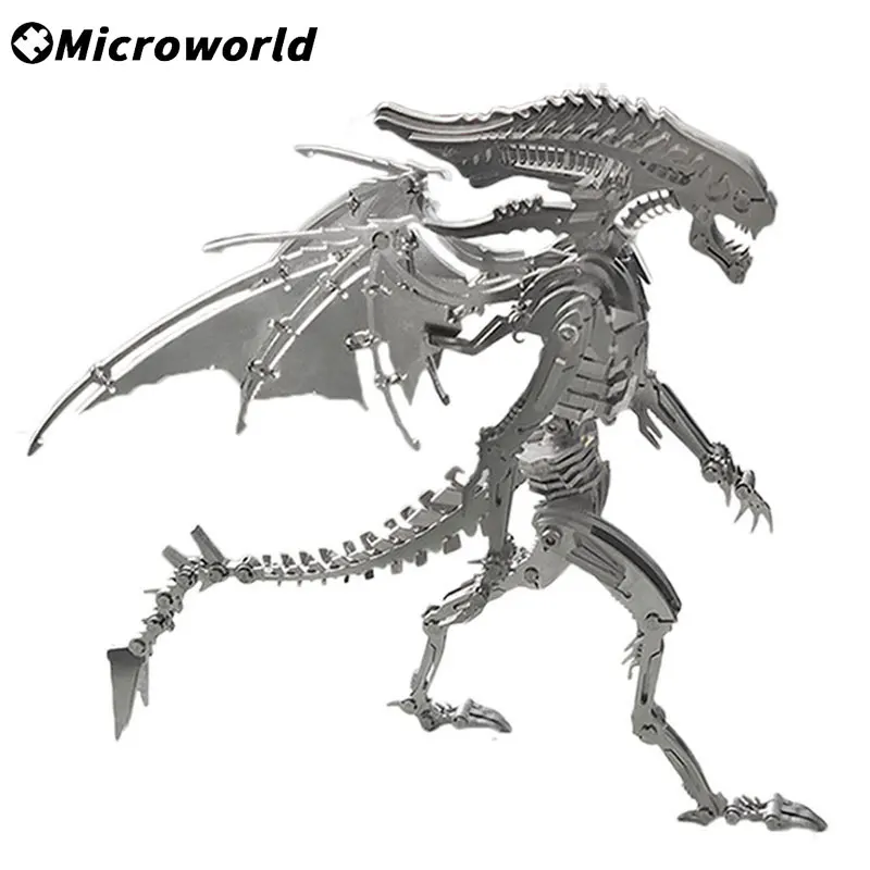 Microworld 3D metalowe puzzle gry Alien modele zestawy stal Warcraft DIY zmontowane puzzle urodziny zabawki prezenty do dekoracji wnętrz