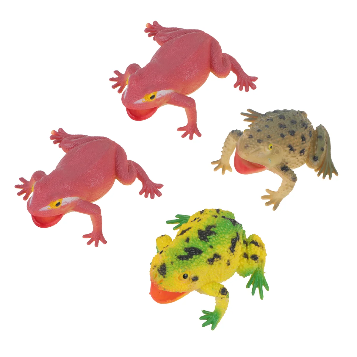 

4PCS Simulated Models Fun Prank Plastic Toad Squeeze Toy for Kids Adults (Mixed Pattern)