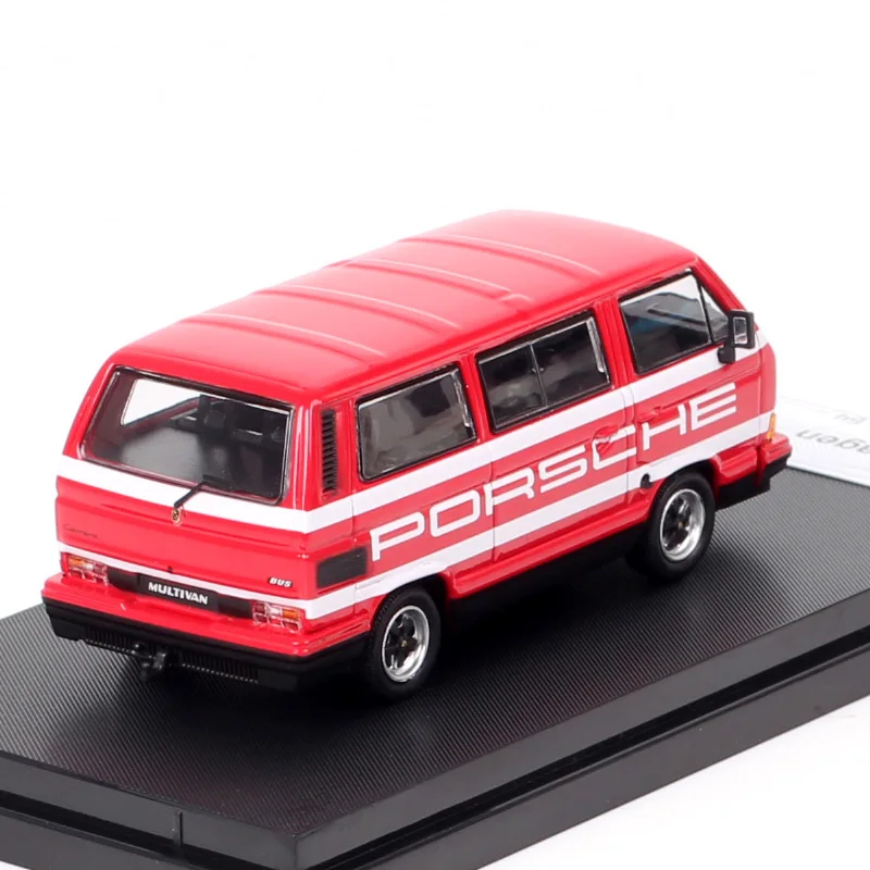 Master 1/64 Scale Retro VWประเภท2 T3 Multivan Bus Van Transporterรุ่นโลหะDiecasts & Toy Vehiclesรถสีแดงกล่องอะคริลิค