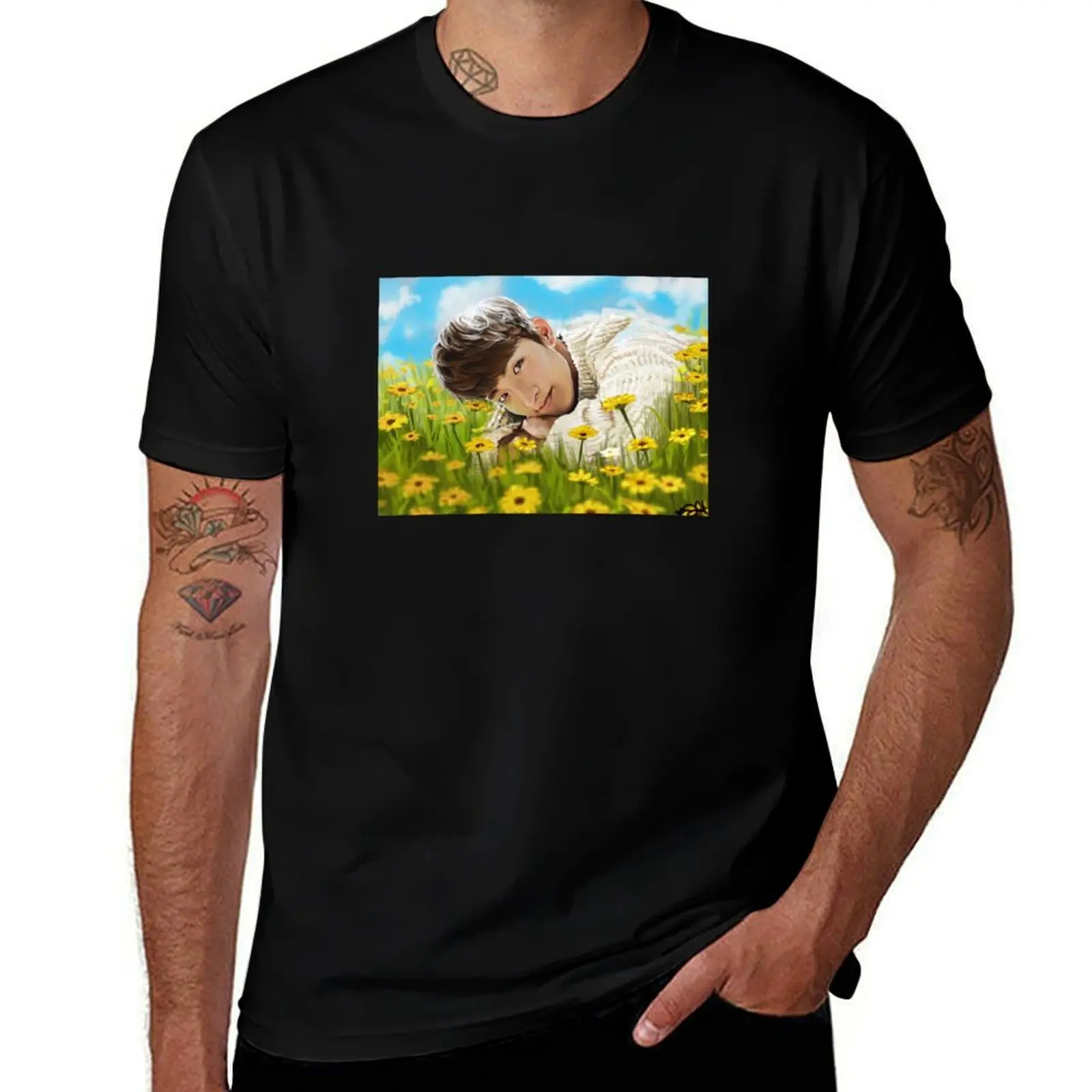 

for Sunflower printed man t percent cotton Seokmin cotton T-Shirt t man shirt t shirts for shirt 100 man