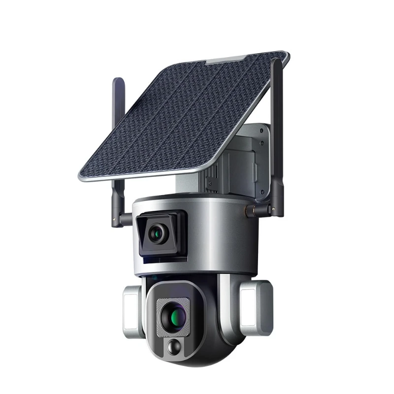 

Dual lens gun ball linkage camera solar monitoring wifi humanoid tracking
