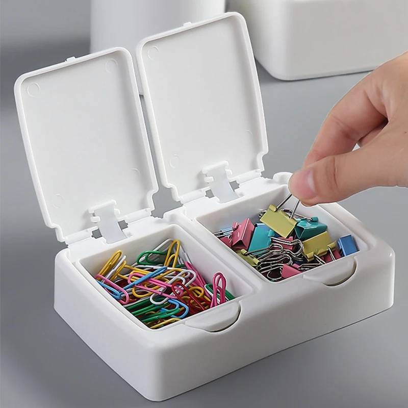 1Box White Pop Window Type Storage Box Double/Single Grid Plastic Organizer Case Storage For Nail Accessories Jewelry Nail Tools