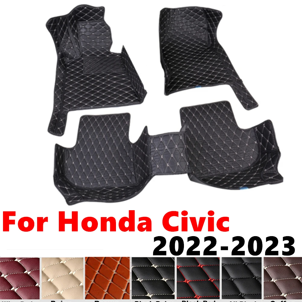 

Автомобильные коврики для Honda Civic 2023, 2022, подходят для передних и задних напольных вкладышей, накладки на ножки, ковер, аксессуары для интерьера