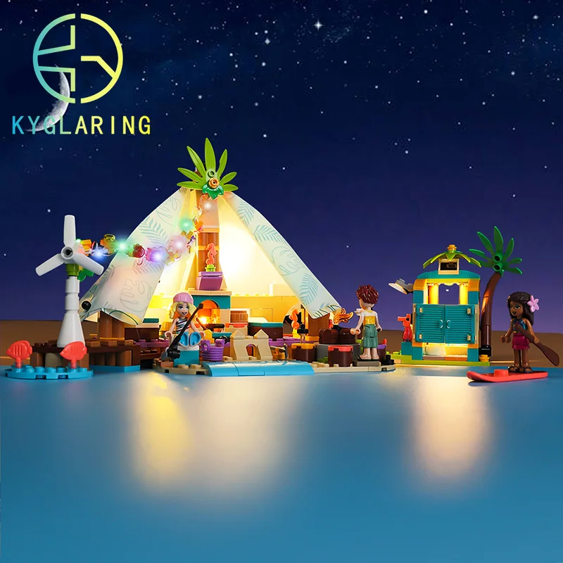 

Kyglaring Led Lighting Set Children's Gift DIY Toys for Friends Stylish 41700 Beach Glamping (Only Light Included)