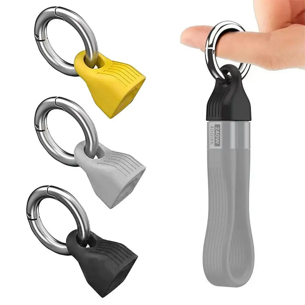 Portable Data Cable Organizer For USB C To Type C Cable Keychain Only Cap with Keyring