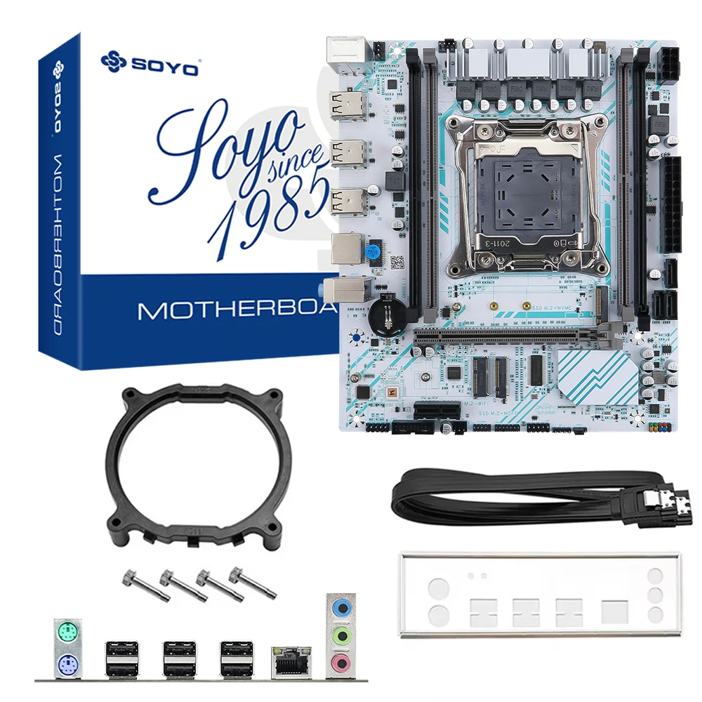 SOYO X99 اللوحة LGA 2011-3 مجموعة كيت Xeon E5 2680 V4 معالج وحدة المعالجة المركزية 32G = 2*16G DDR4 REG ECC ذاكرة الوصول العشوائي M.2 اسم للكمبيوتر