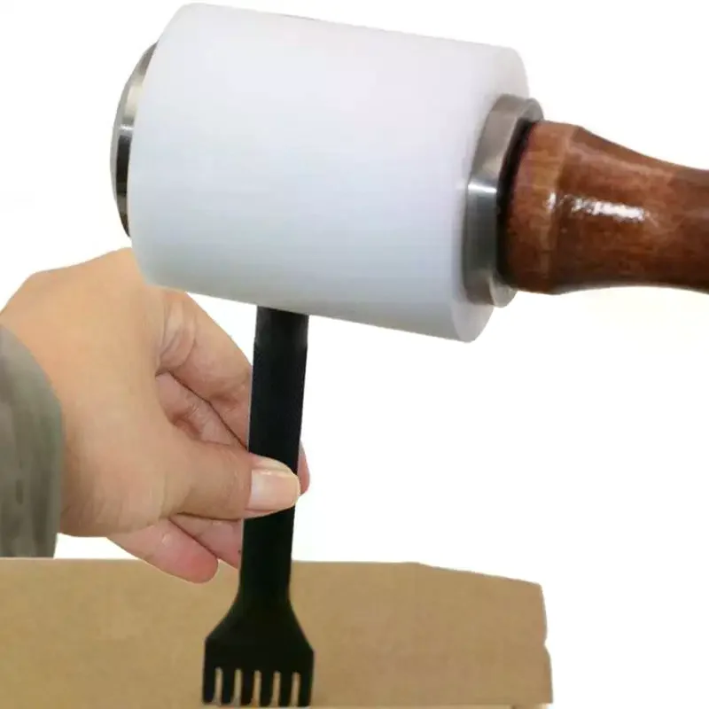 1PC Leather Carving Hammer Leathercraft Mallet Nylon Wood Handle Hammer Mallet For DIY Stamping Sew Leather Cowhide Tool