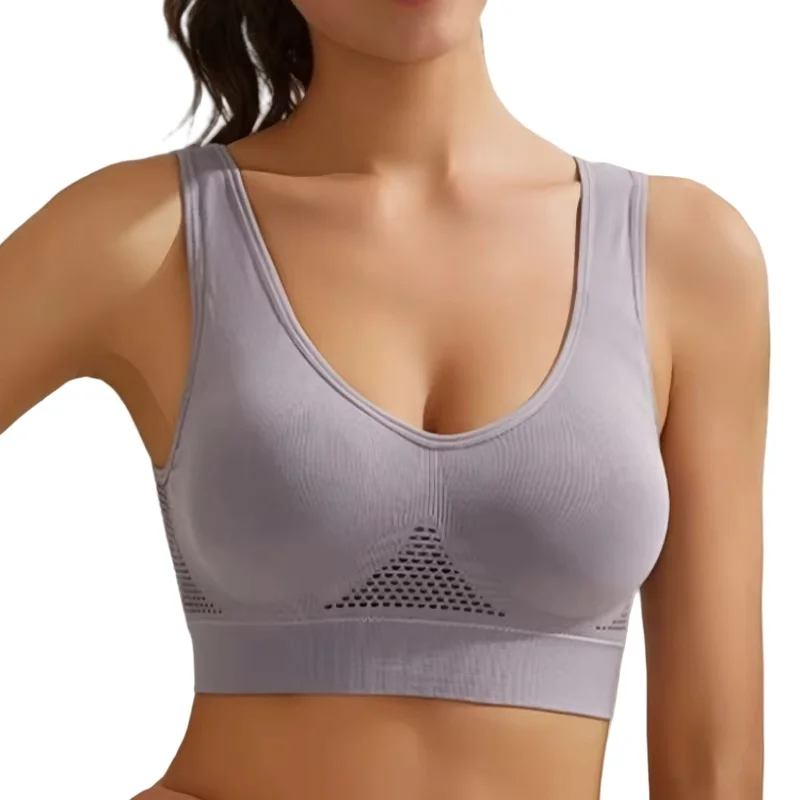 S-5XL Seamless Bras For Women Hollow Underwaer Wireless No Pads Crop Tops Female Sexy Lingerie Soft Sports Camisole