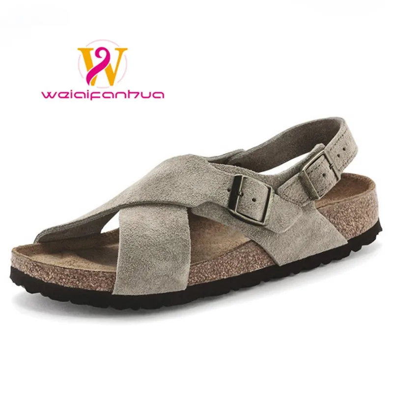 

Женские летние сандалии 2026: Новинка, натуральная кожа, с перекрестными ремешками, на плоской подошве, класса люкс