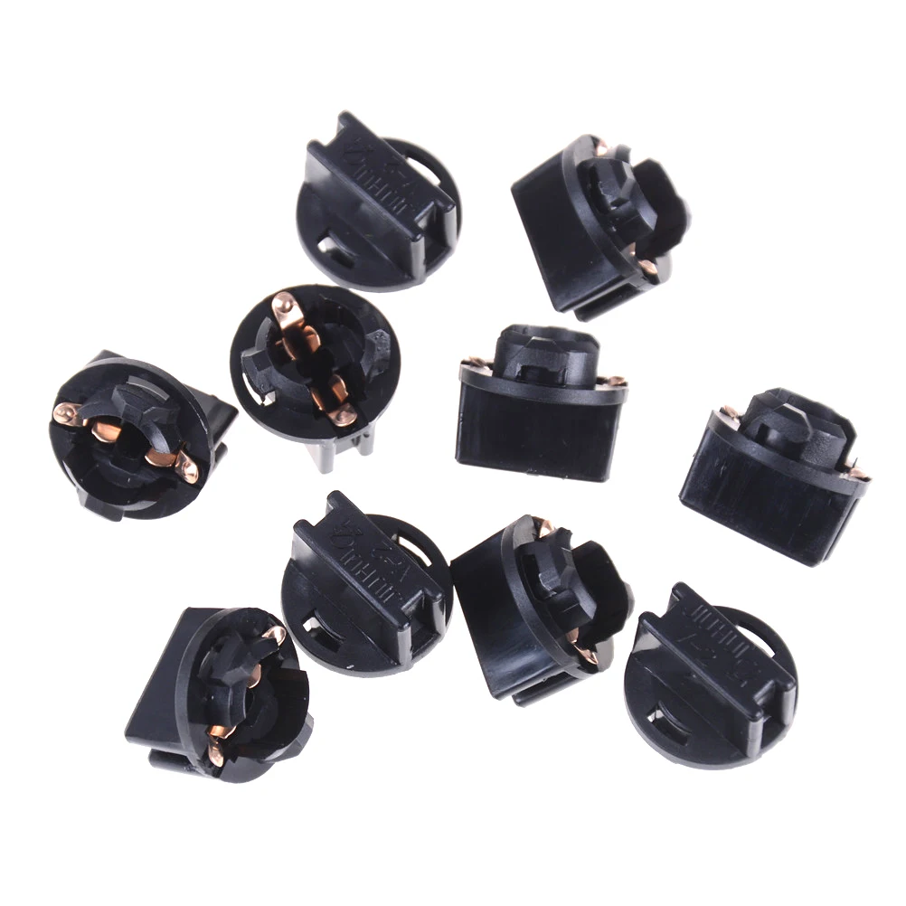10PC Black T10 Car Light Socket Twist Lock Wedge Instrument Panel Dash Light Bulb Base