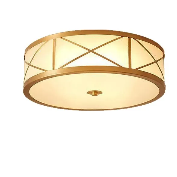 Потолочный светильник для учебы, бытовой ретро-балконный светильник для прихожей, полностью медный светодиодный светильник