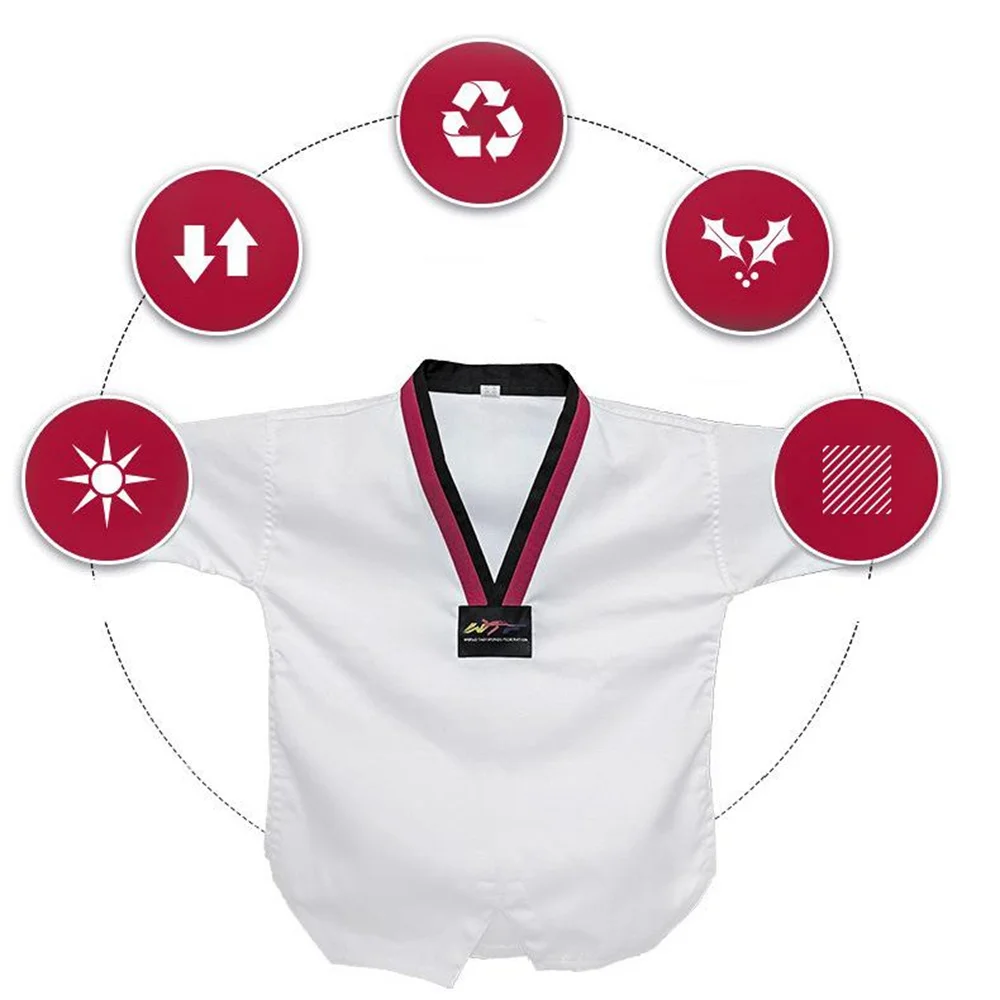 Taekwondo Kleidung Kinder uniform atmungsaktiv weiß Student Kampfkunst Training Wettbewerb Frühling Herbst Langarm Anzug