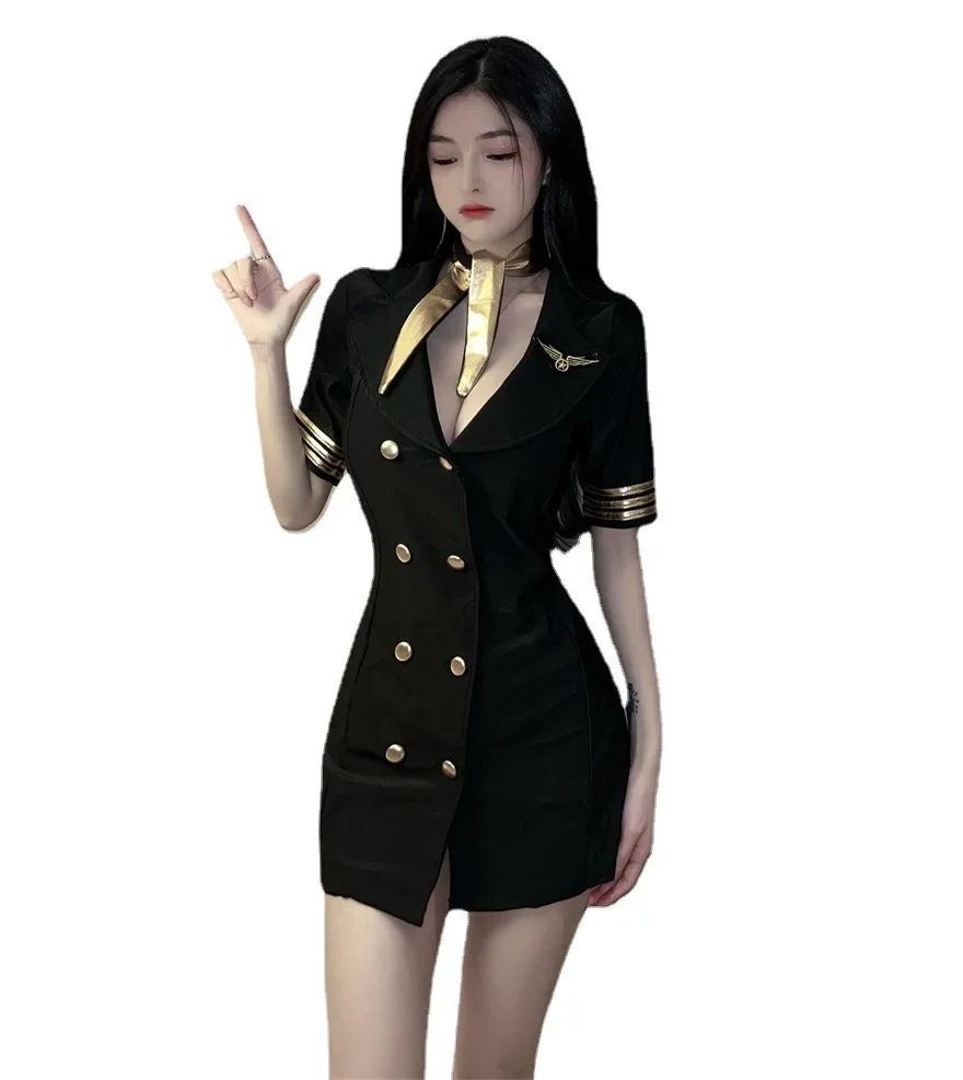 Erotic Lingerie Costumes Sexy Stewardess Uniform Flight Attendant Sex Cosplay Anime Police Japanese Role Play Carnival Dress Up