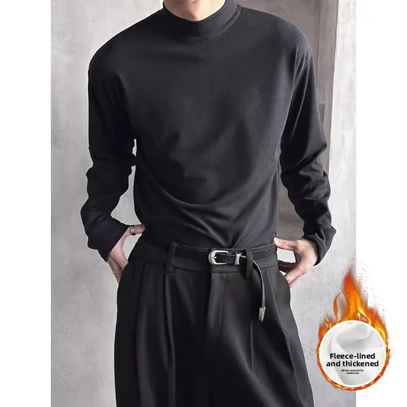 

Men's Fce Lined Thi Long Sve Suit irt Inner Wear Casual Sle Winter Warm T-irt Heavyweight Flannel Fabric f H...