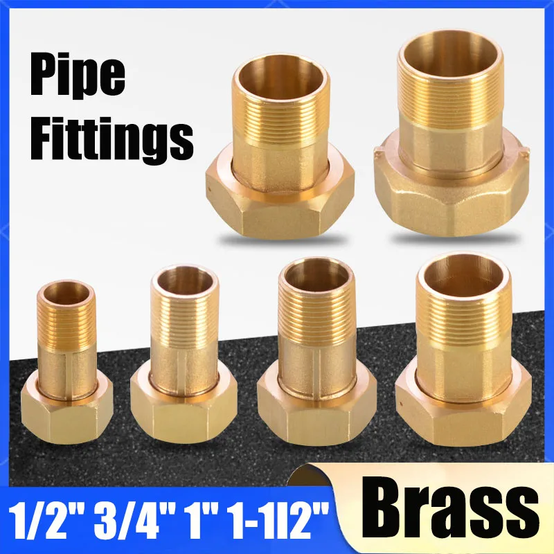 

1Pcs 1/2" 3/4" 1" 1-1I2" BSP Brass Pipe Fittings Water Meter Pump Union Adapters Male/Female Threaded Connectors