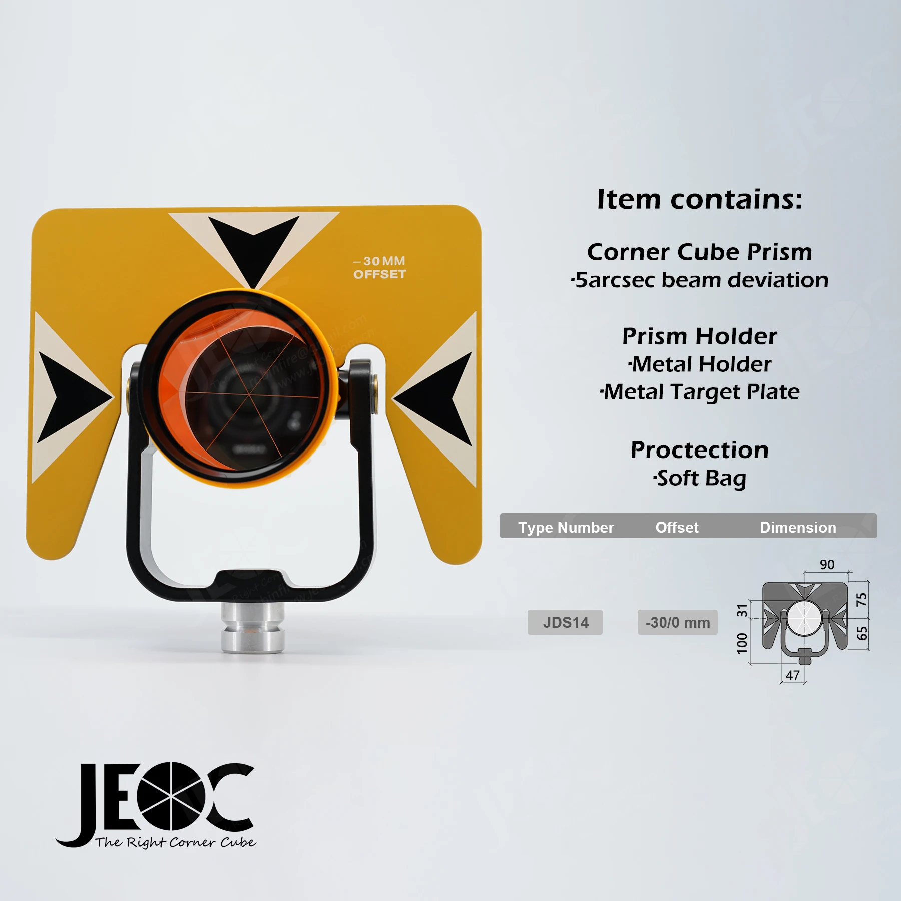 JEOC Prism & Tribrach Set, Surveying Reflector for Nikon Total Station System, Land Surveying Equipment Accessories