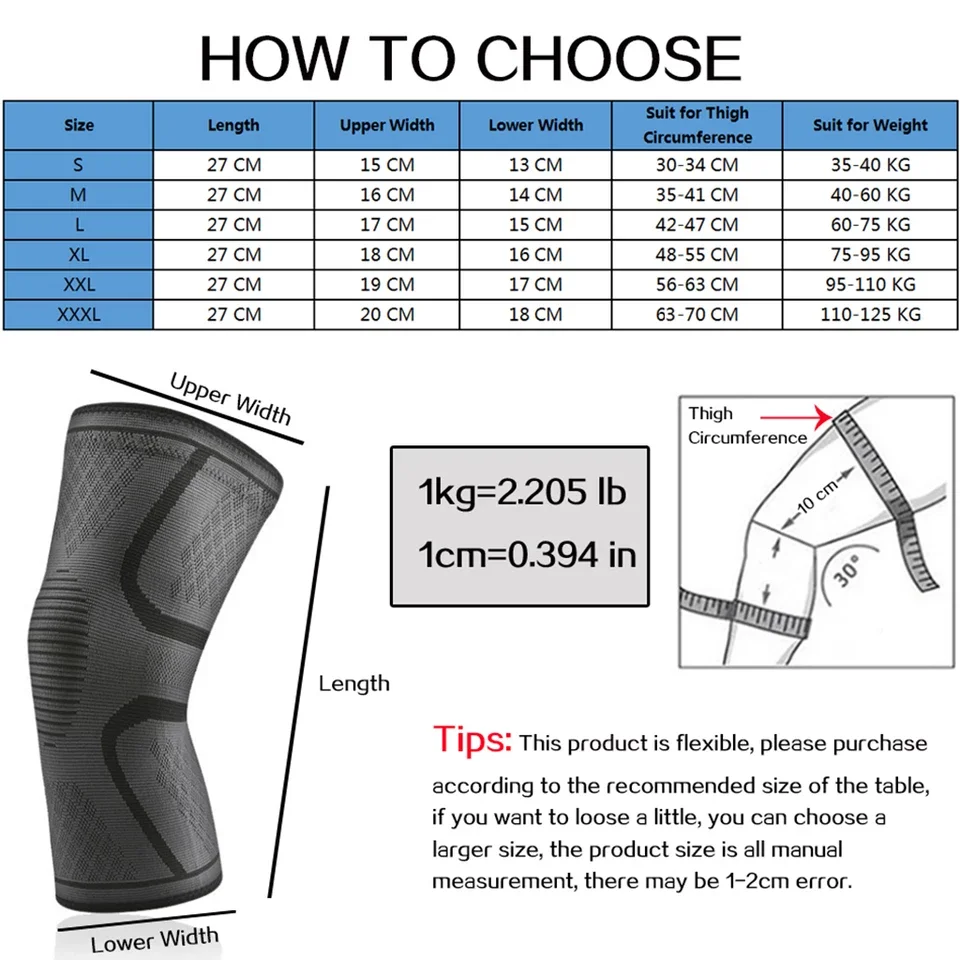 Rodillera elástica para deportes, Protector de compresión para piernas, almohadilla de seguridad para senderismo, ciclismo, correr, Fitness, 1 ud.