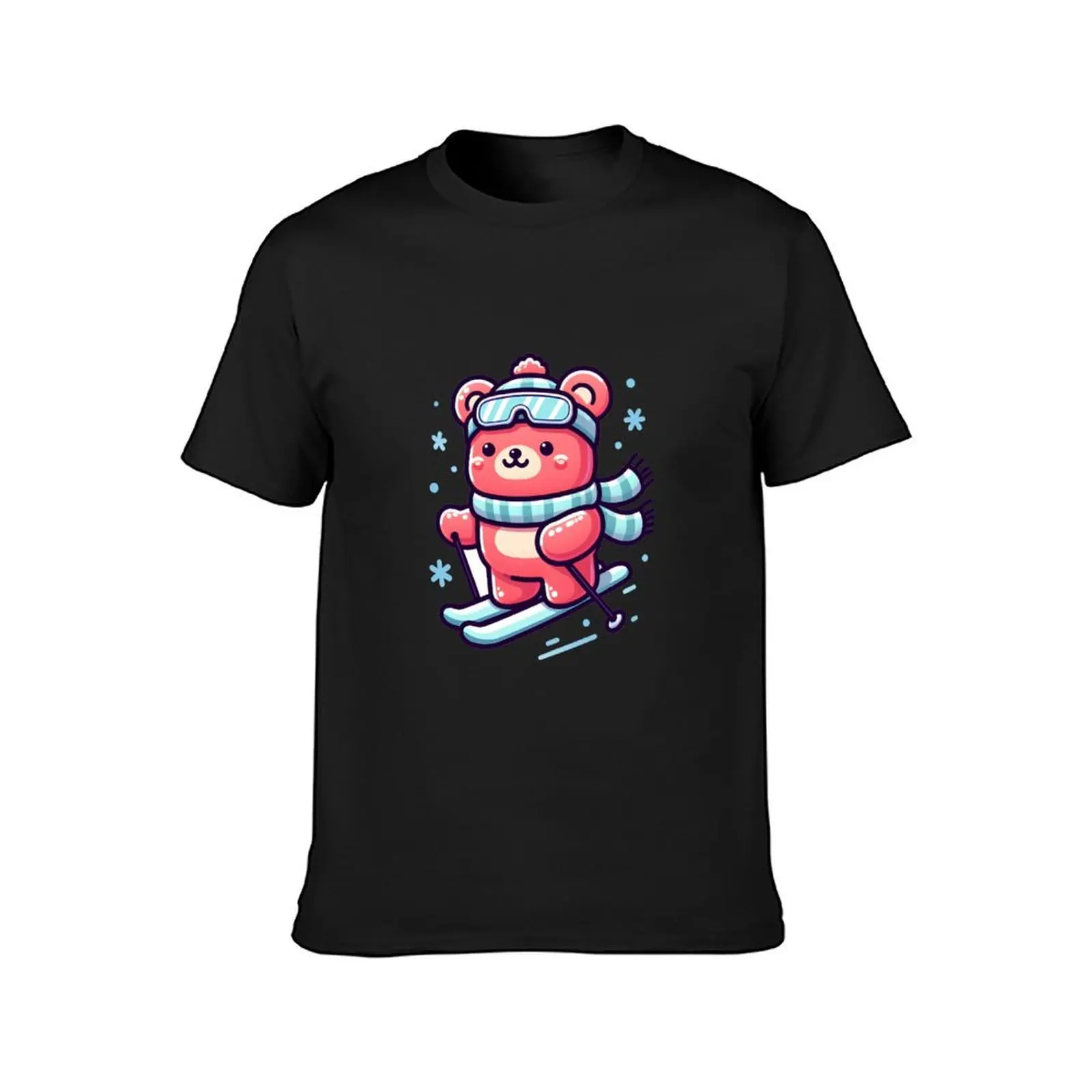 Kawaii Gummy Bear With Winter Scarf T-Shirt cute tops aesthetic clothes customs design your own t shirts men