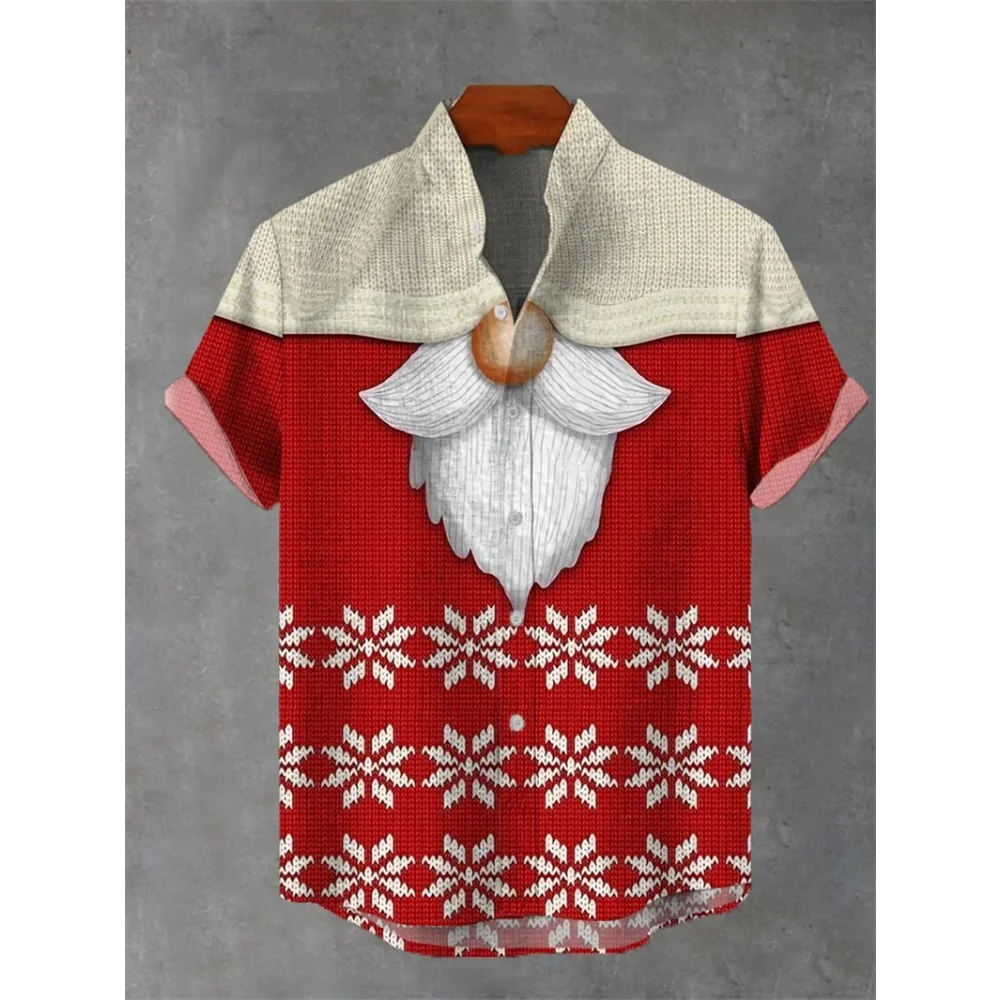 

2025 Asian Style Retro Cat Pattern Printed Men's Short Sleeve Shirt Casual Wear Button Top Men's Summer Leisure Seaside Vacation