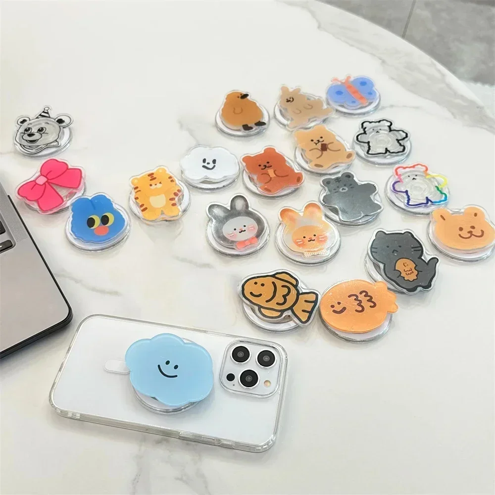 Korean Cute Cartoon Koala Bear Magnetic Attraction Phone Grip Tok Griptok Phone Holder for IPhone 16 15 Phone Pro Max Stand Hold