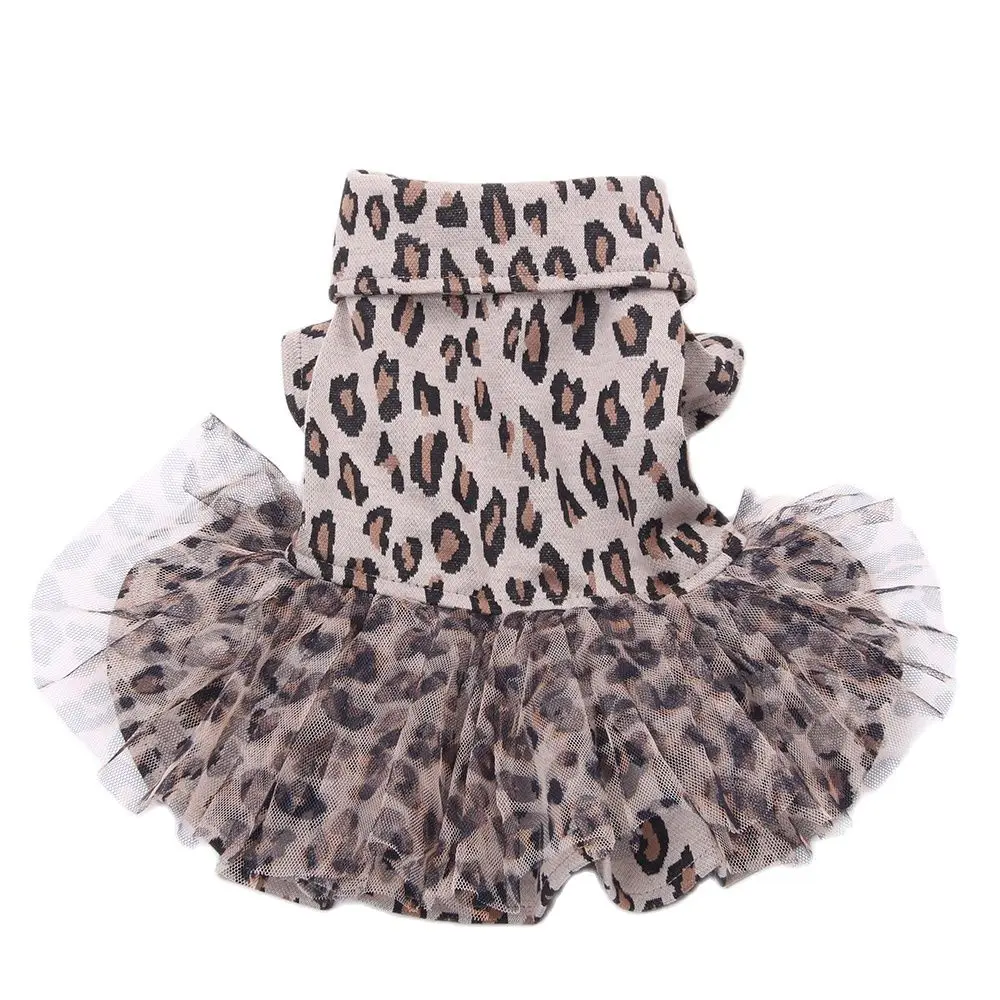 Princess Dog Cat Dress Tutu Pet Puppy Wedding/Party Skirt Outfit Lepord Design 6 Sizes