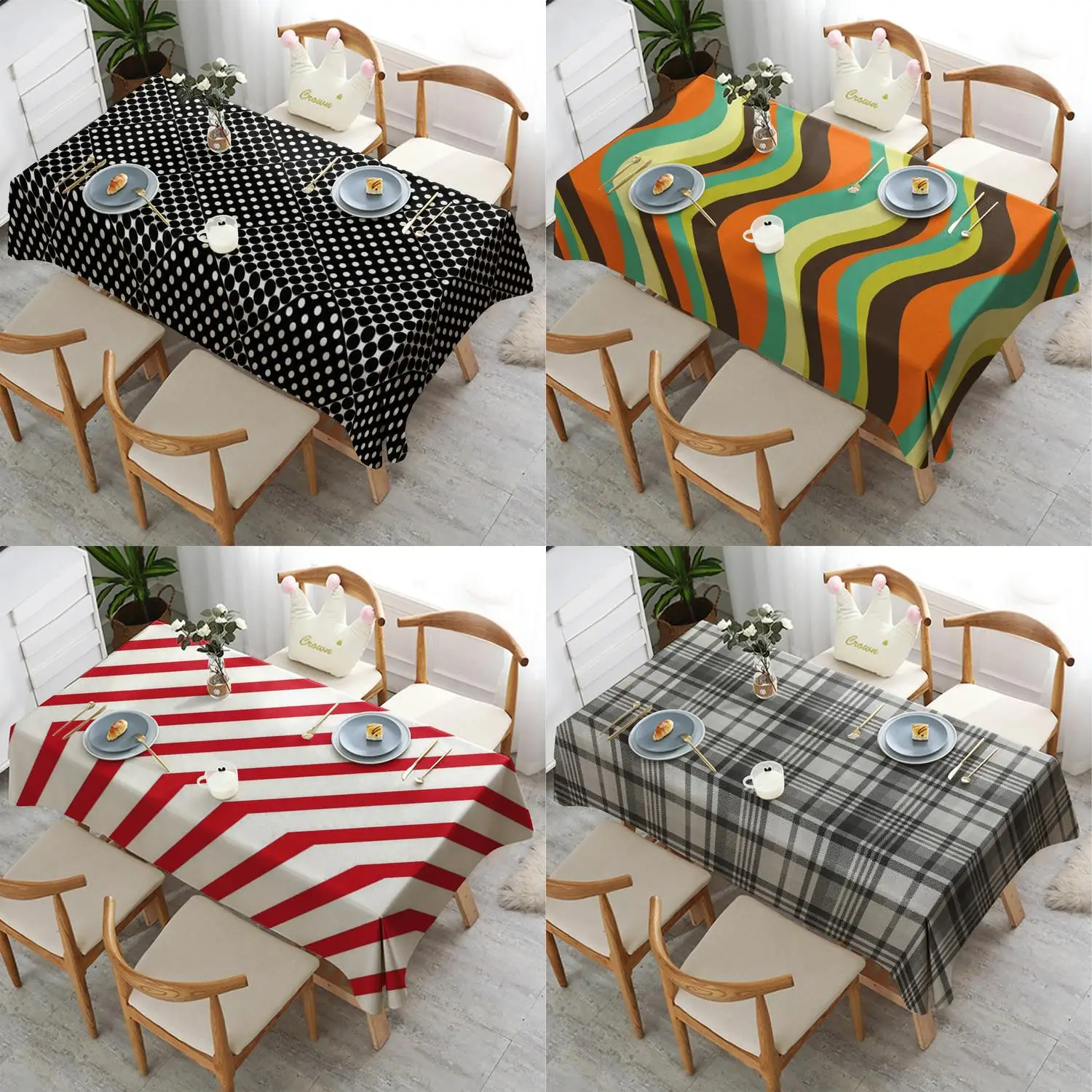 Polka Dot Tablecloth Restaurant Kitchen Tablecloth Living Room Home Decoration Rectangular Party Decoration