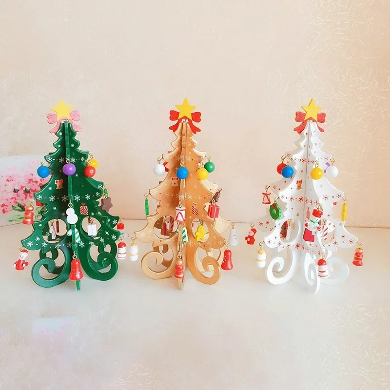 

DIY Wooden Christmas Tree We Wish You Merry Christmas faceless doll Xmas Tree Christmas Decorations for Home navidad Kids Gifts