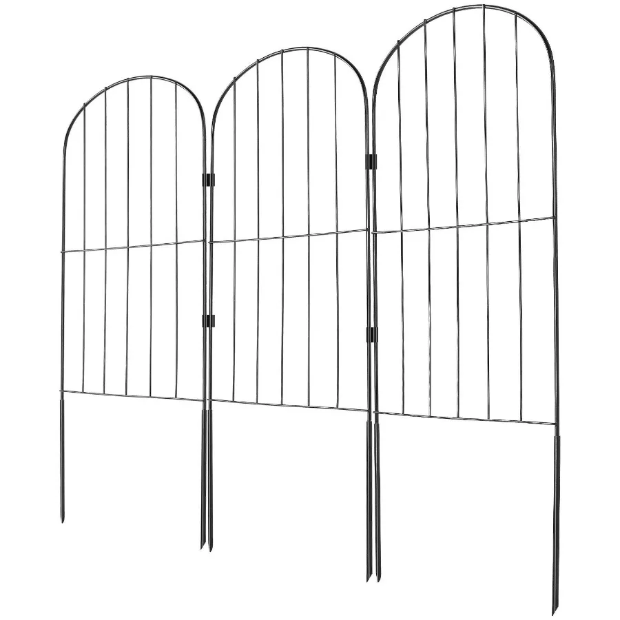 

Garden Fence No Dig Fence 24in H x30ft(L) Animal Barrier Fence Underground Drative Garden Fencing with 2 Inch Spike Spacing Me